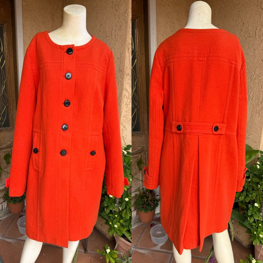 Worthington Vibrant Orange Button-Up Coat (XL)
